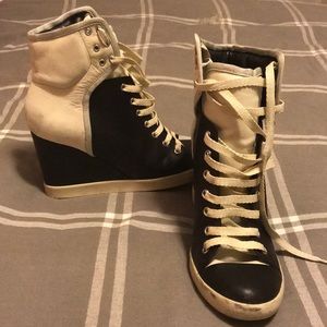See by Chloe Black and White Wedge Sneaker